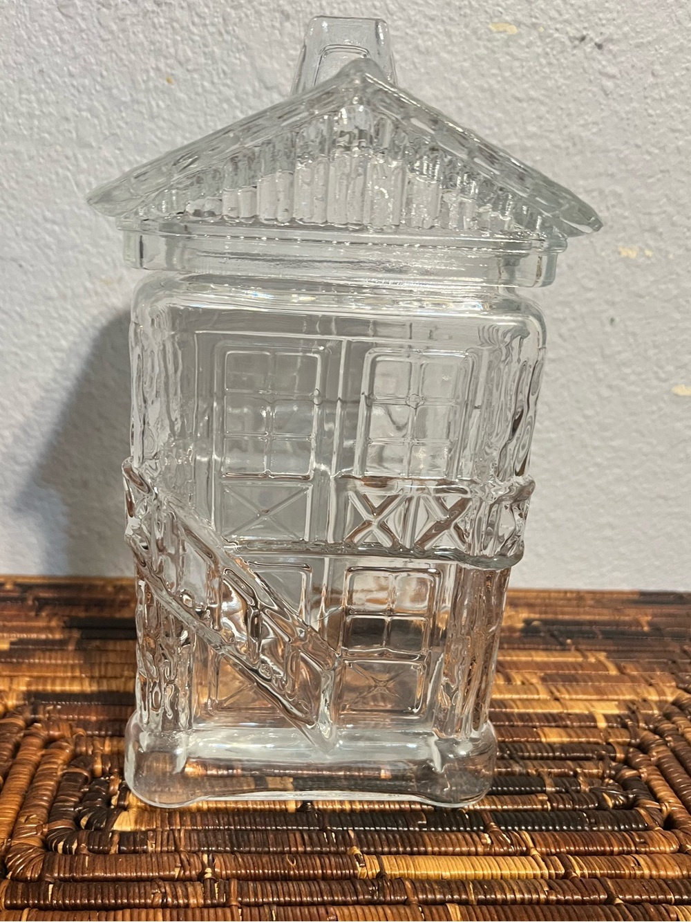 Marshall Fields Clear Glass Cookie Jar